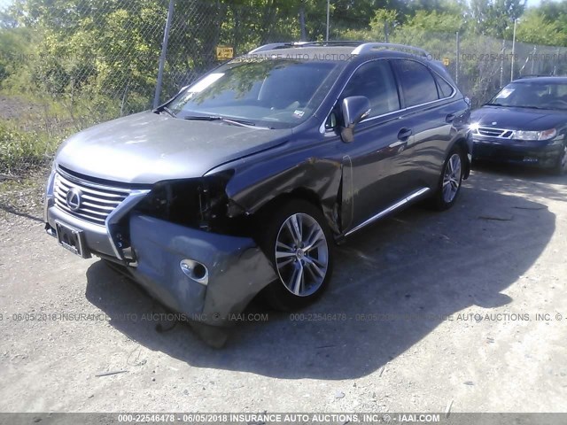 2T2BK1BA2FC320445 - 2015 LEXUS RX 350/BASE/F SPORT GRAY photo 2