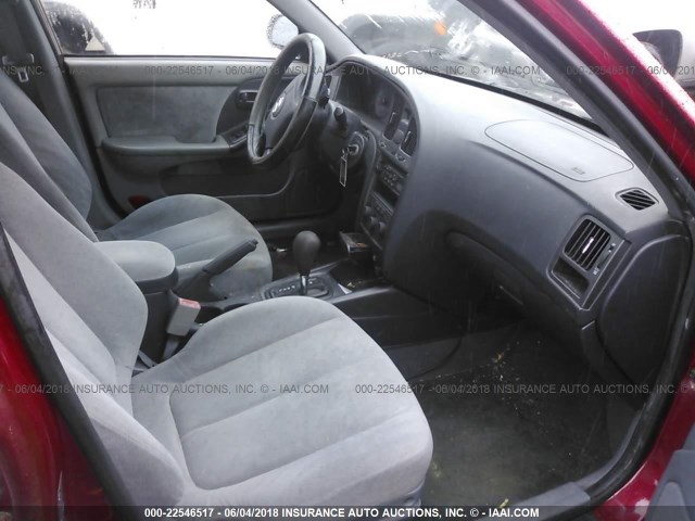 KMHDN46D45U937191 - 2005 HYUNDAI ELANTRA GLS/GT RED photo 5