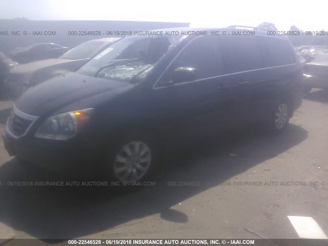 5FNRL38708B040755 - 2008 HONDA ODYSSEY EXL BLACK photo 2