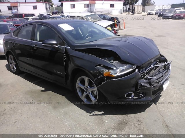 3FA6P0LU8ER150407 - 2014 FORD FUSION SE HYBRID BLACK photo 1