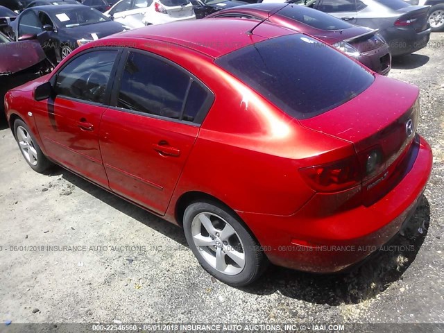 JM1BK12F851300316 - 2005 MAZDA 3 I RED photo 3