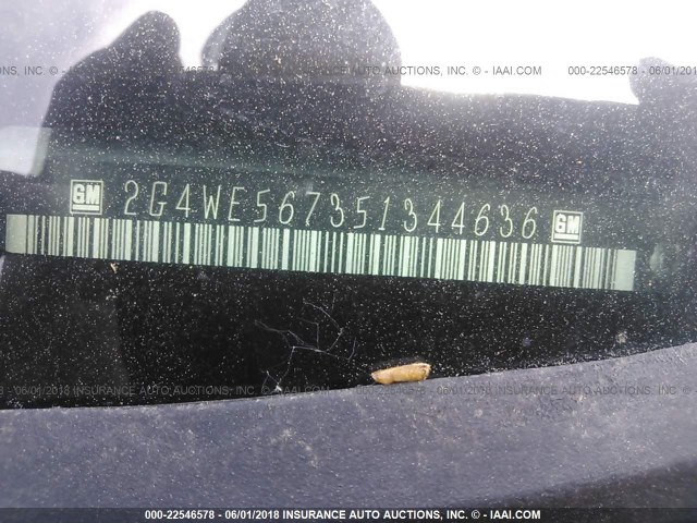 2G4WE567351344636 - 2005 BUICK LACROSSE CXS SILVER photo 9