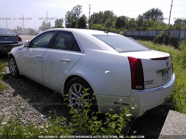 1G6DT57V580195129 - 2008 CADILLAC CTS HI FEATURE V6 WHITE photo 3
