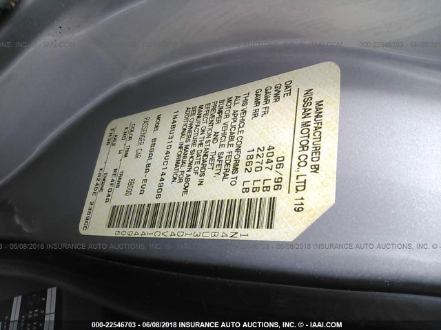 1N4BU31D4VC144906 - 1997 NISSAN ALTIMA XE/GXE/SE/GLE SILVER photo 9