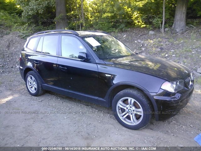 WBXPA93486WD31287 - 2006 BMW X3 3.0I BLACK photo 1