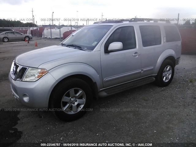 5N1AR18U48C613154 - 2008 NISSAN PATHFINDER S/LE/SE SILVER photo 2