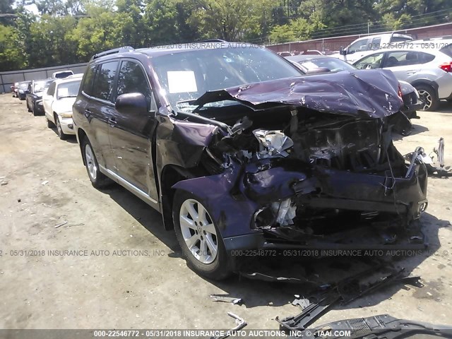 5TDZK3EH8CS052172 - 2012 TOYOTA HIGHLANDER SE BURGUNDY photo 1