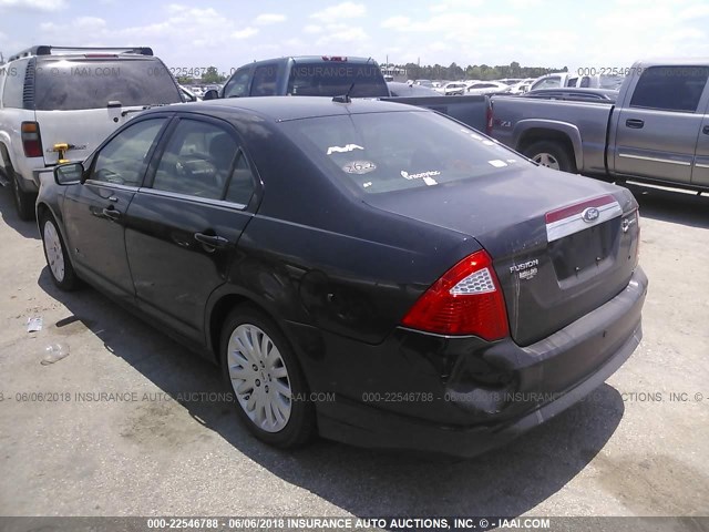 3FADP0L33AR322755 - 2010 FORD FUSION HYBRID BLACK photo 3
