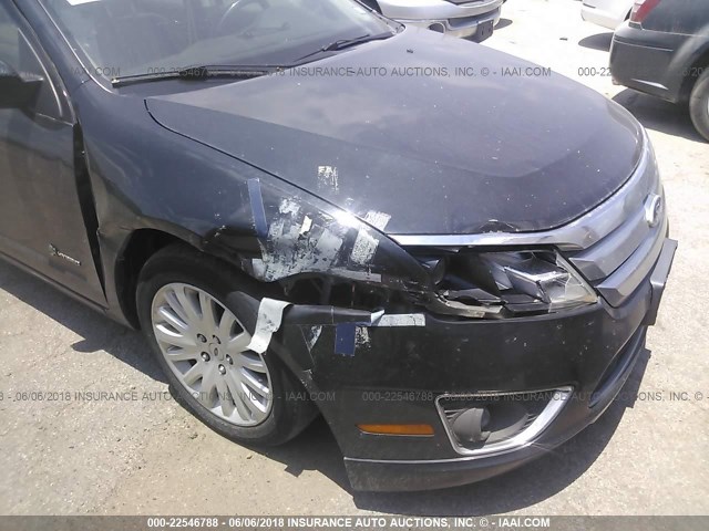 3FADP0L33AR322755 - 2010 FORD FUSION HYBRID BLACK photo 6