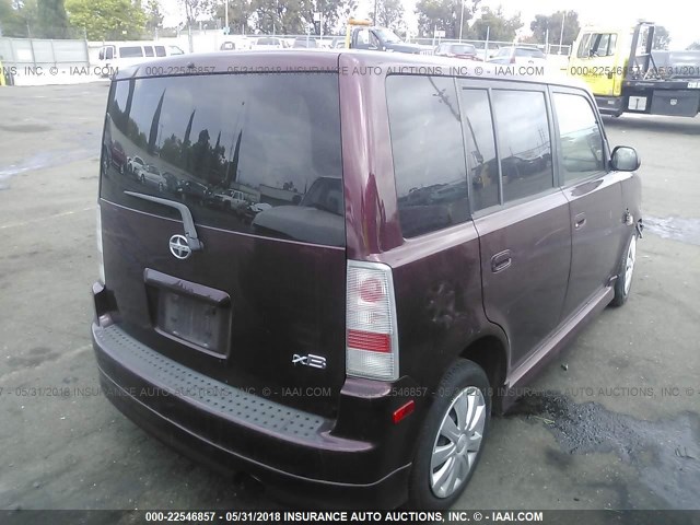 JTLKT324X40139497 - 2004 TOYOTA SCION XB ბურგუნდია ფოტო 4