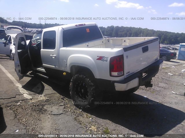 3GTP2VE30BG337467 - 2011 GMC SIERRA K1500 SLE WHITE photo 3