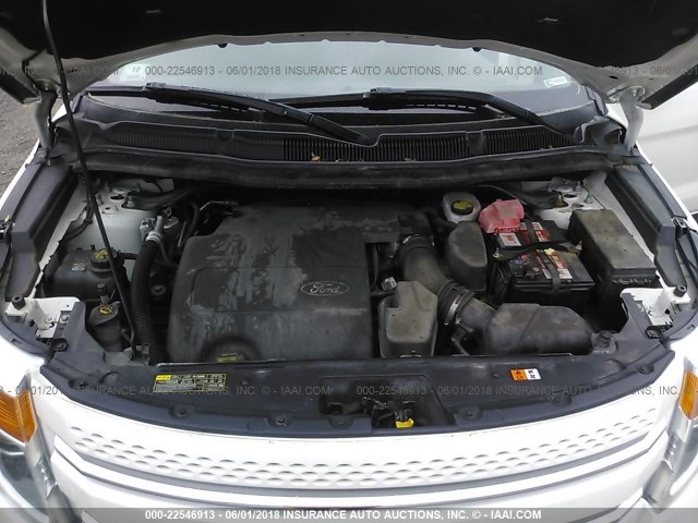 1FMHK8F86BGA10854 - 2011 FORD EXPLORER LIMITED Weiß Foto 10