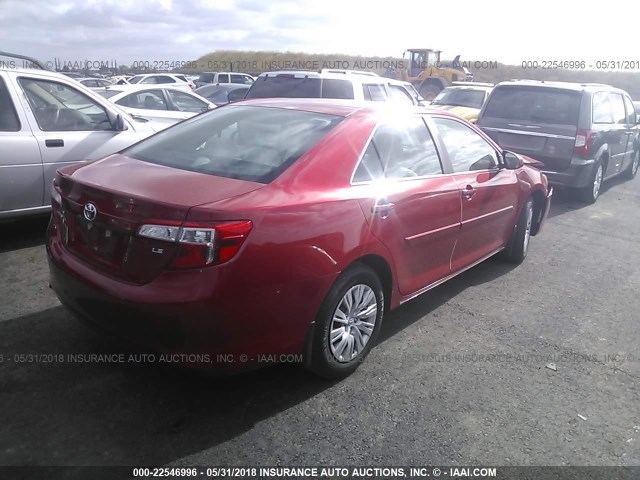 4T4BF1FK2ER372334 - 2014 TOYOTA CAMRY L/SE/LE/XLE RED photo 4
