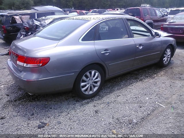 KMHFC46F46A082639 - 2006 HYUNDAI AZERA SE/LIMITED GRAY photo 4