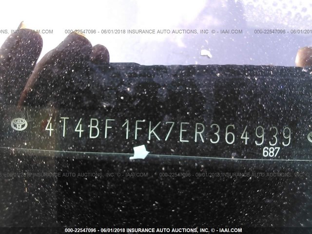 4T4BF1FK7ER364939 - 2014 TOYOTA CAMRY L/SE/LE/XLE SILVER photo 9