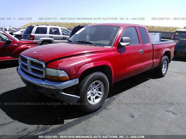 1D7HL42X73S181415 - 2003 DODGE DAKOTA SLT RED photo 2