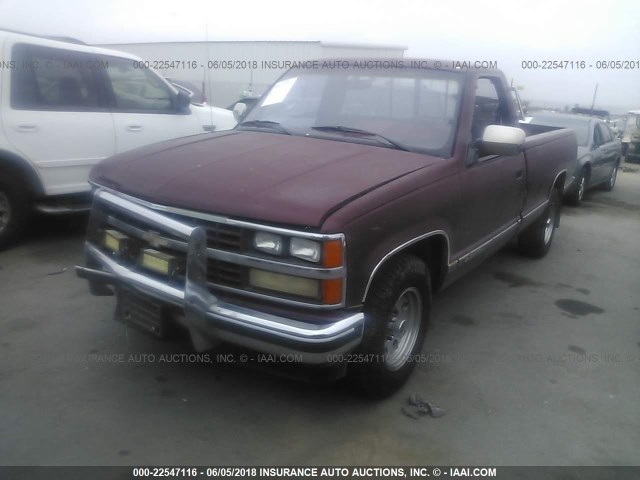 1GCFC24K1KE235277 - 1989 CHEVROLET GMT-400 C2500 MAROON photo 2