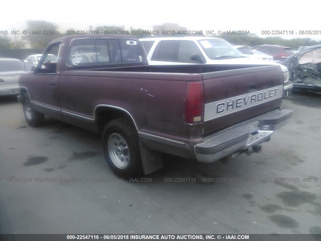 1GCFC24K1KE235277 - 1989 CHEVROLET GMT-400 C2500 MAROON photo 3