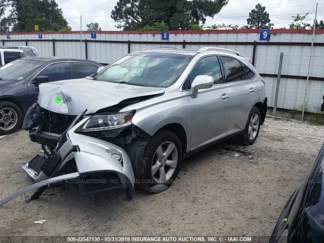 2T2BK1BA5DC165290 - 2013 LEXUS RX 350/BASE/F SPORT SILVER photo 2