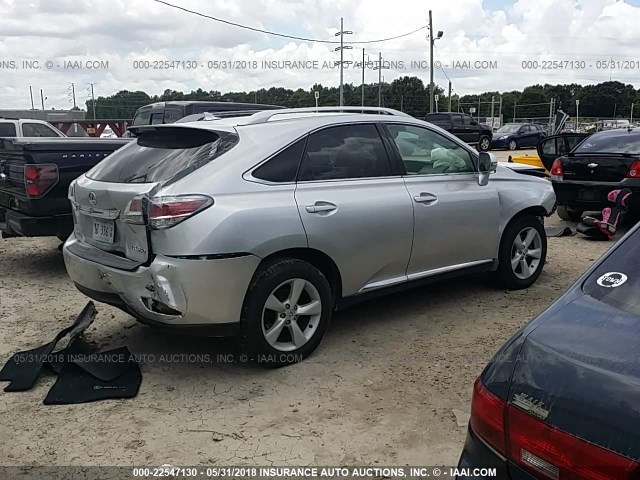 2T2BK1BA5DC165290 - 2013 LEXUS RX 350/BASE/F SPORT SILVER photo 4