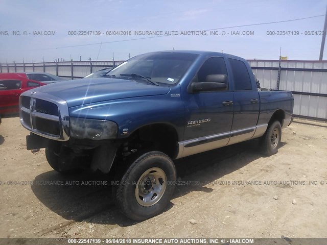 3D7KS28C05G859921 - 2005 DODGE RAM 2500 ST/SLT BLUE photo 2