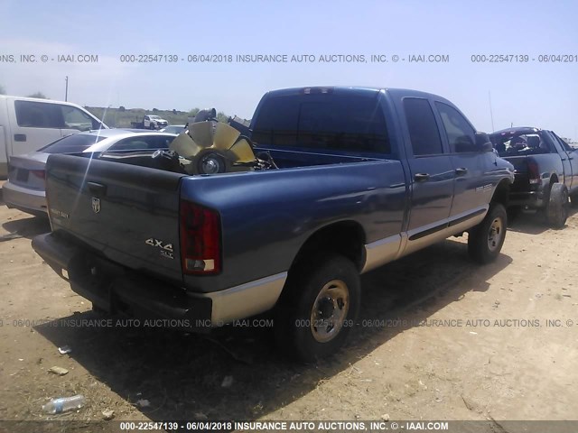 3D7KS28C05G859921 - 2005 DODGE RAM 2500 ST/SLT BLUE photo 4