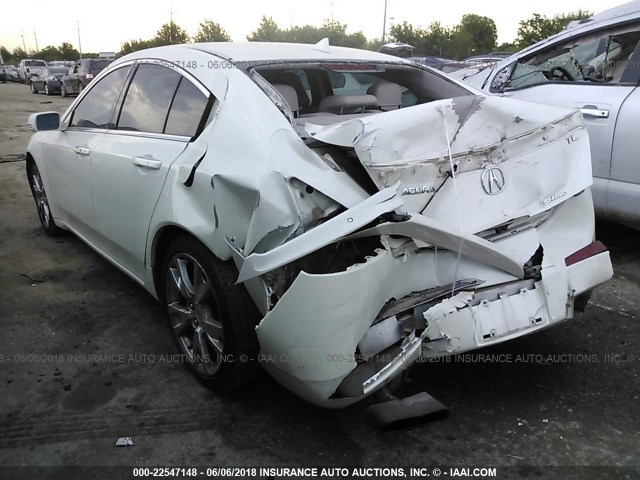 19UUA9F5XAA001904 - 2010 ACURA TL WHITE photo 3