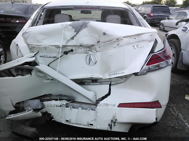 19UUA9F5XAA001904 - 2010 ACURA TL WHITE photo 6