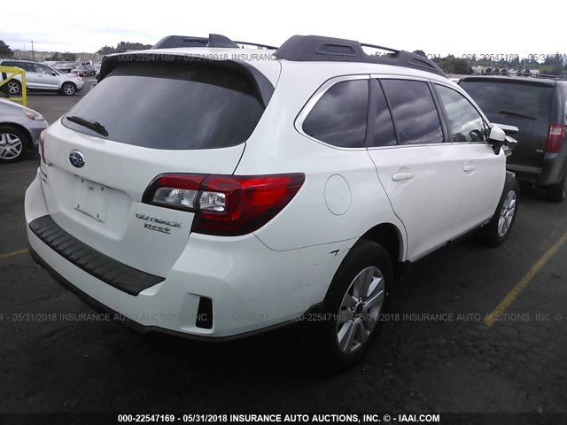 4S4BSACC8H3402899 - 2017 SUBARU OUTBACK 2.5I PREMIUM WHITE photo 4