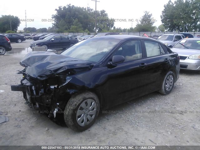 3KPA24AB6JE062212 - 2018 KIA RIO LX/S BLACK photo 2