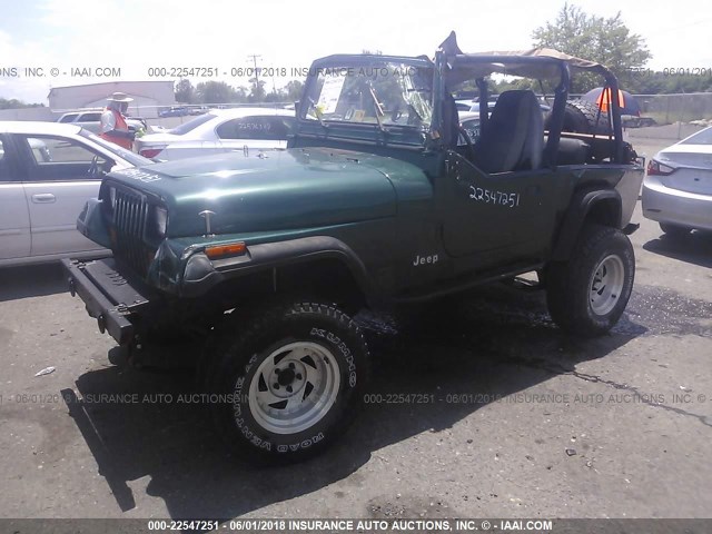 1J4FY19P4SP207634 - 1995 JEEP WRANGLER / YJ S/RIO GRANDE GREEN photo 2