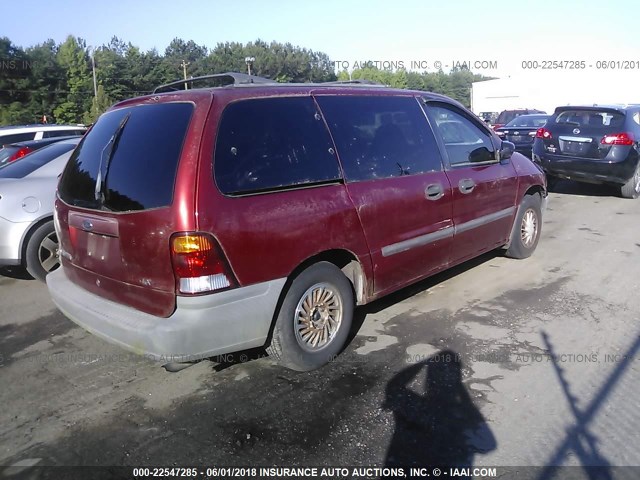 2FMZA5147XBA26411 - 1999 FORD WINDSTAR LX RED photo 4