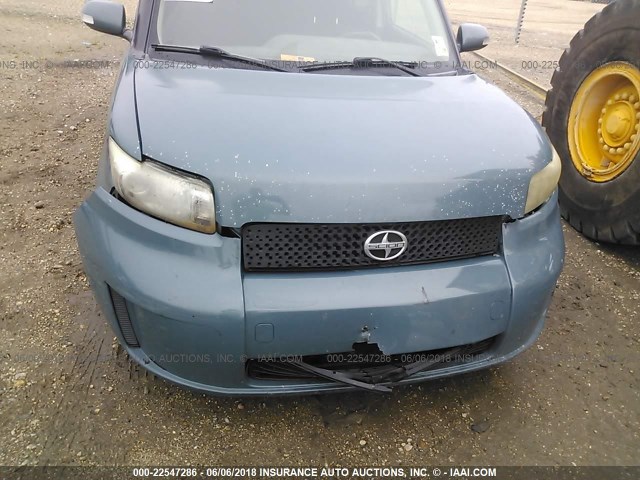 JTLKE50E681030889 - 2008 TOYOTA SCION XB BLUE photo 6