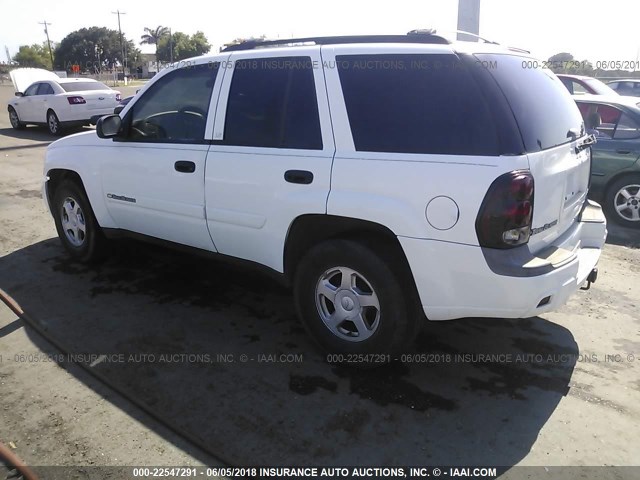 1GNDS13S122183549 - 2002 CHEVROLET TRAILBLAZER  WHITE photo 3