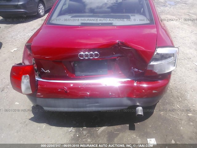 WAUJC68E63A227994 - 2003 AUDI A4 1.8T RED photo 6