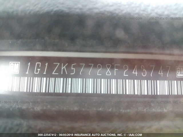 1G1ZK57728F243747 - 2008 CHEVROLET MALIBU LTZ 白色 照片 9