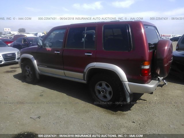 JACDJ58X5X7920946 - 1999 ISUZU TROOPER S BURGUNDY photo 3