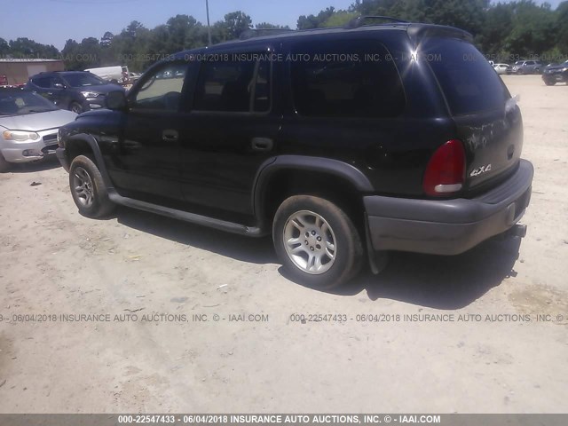 1D4HS38N43F541930 - 2003 DODGE DURANGO SPORT BLACK photo 3