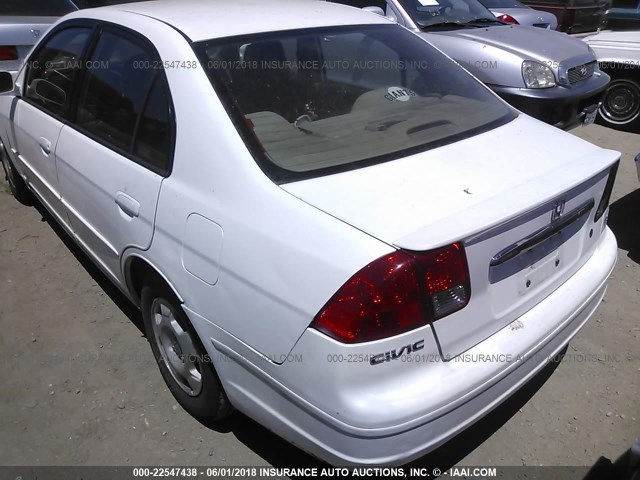 JHMES96613S021530 - 2003 HONDA CIVIC HYBRID WHITE photo 3