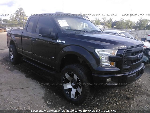 1FTEX1CP9FFA49090 - 2015 FORD F150 SUPER CAB BLACK photo 1