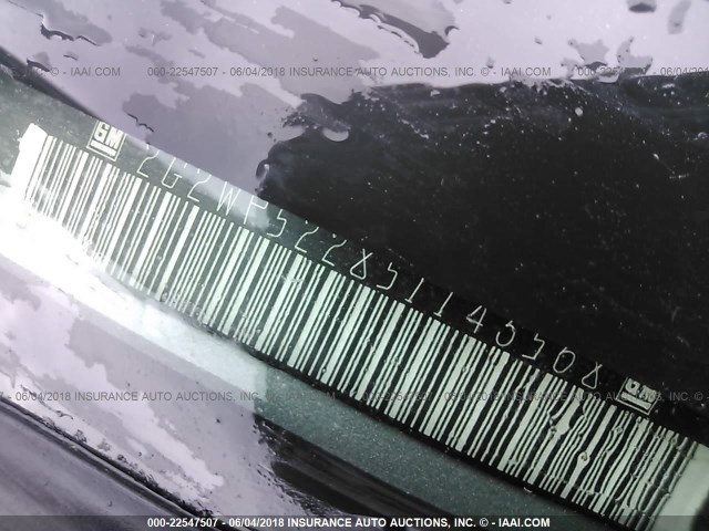 2G2WP522851143568 - 2005 PONTIAC GRAND PRIX SILVER photo 9