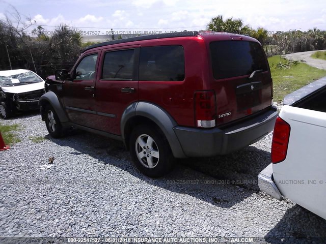 1D8GT28K77W662027 - 2007 DODGE NITRO SXT RED photo 3