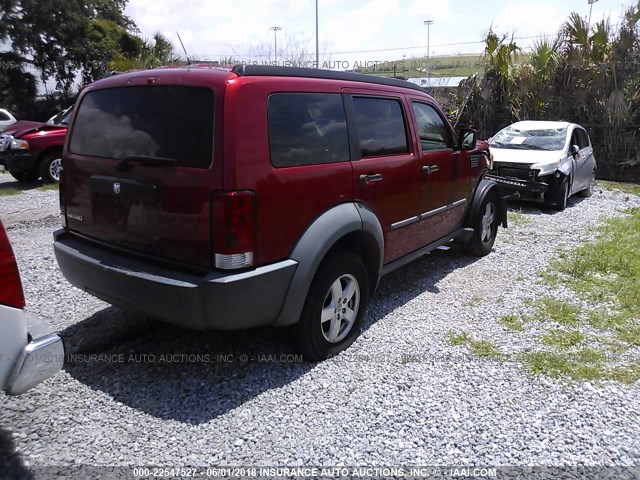 1D8GT28K77W662027 - 2007 DODGE NITRO SXT RED photo 4