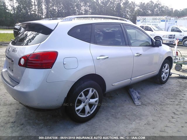 JN8AS5MT1BW571856 - 2011 NISSAN ROGUE S/SV/KROM SILVER photo 4