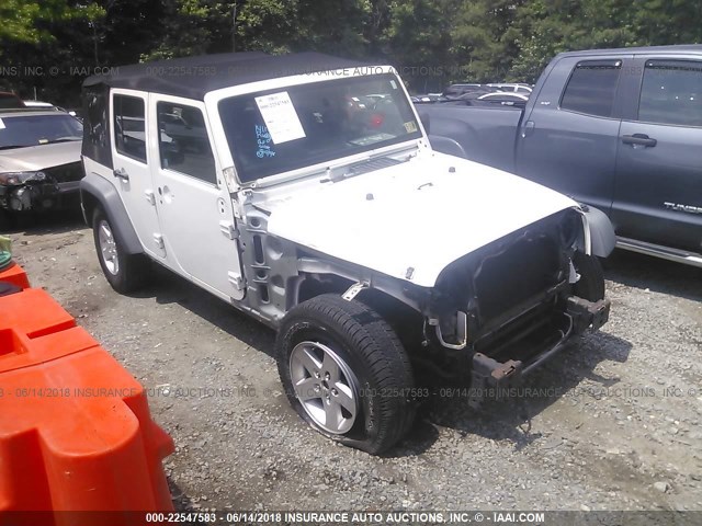 1J4BA3H15AL138423 - 2010 JEEP WRANGLER UNLIMITE SPORT WHITE photo 1