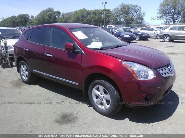 JN8AS5MV6DW666028 - 2013 NISSAN ROGUE S/SV RED photo 1