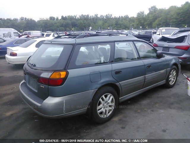 4S3BH675627611957 - 2002 SUBARU LEGACY OUTBACK AWP GREEN photo 4