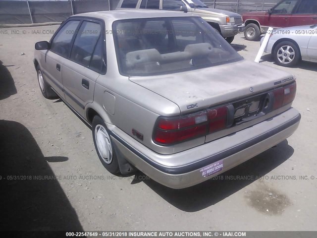 1NXAE94A7MZ217147 - 1991 TOYOTA COROLLA DLX GOLD photo 3