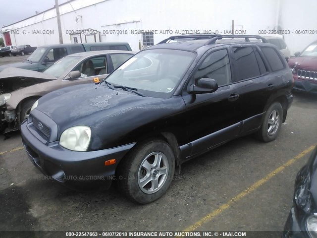 KM8SC73DX3U348825 - 2003 HYUNDAI SANTA FE GLS/LX BLACK photo 2