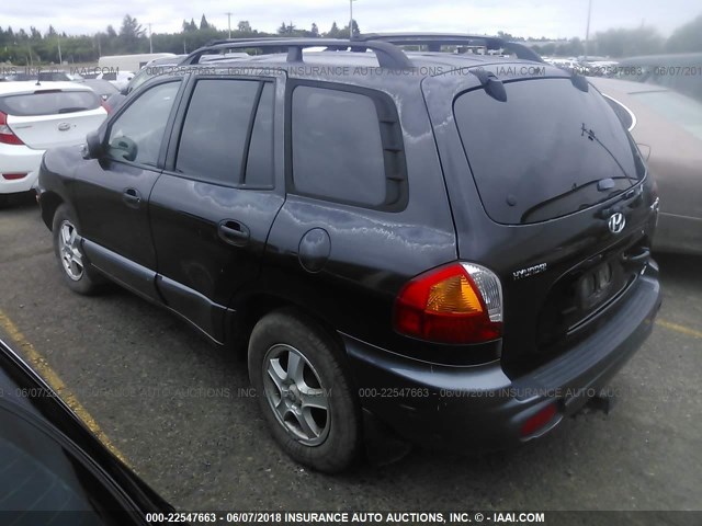 KM8SC73DX3U348825 - 2003 HYUNDAI SANTA FE GLS/LX BLACK photo 3